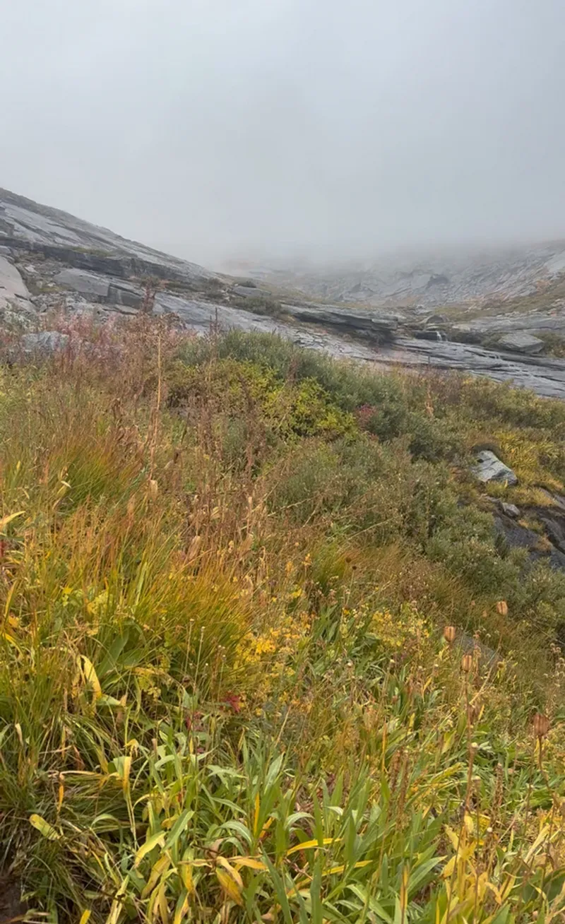 Climbing the pass. The summit is still a long way to go.