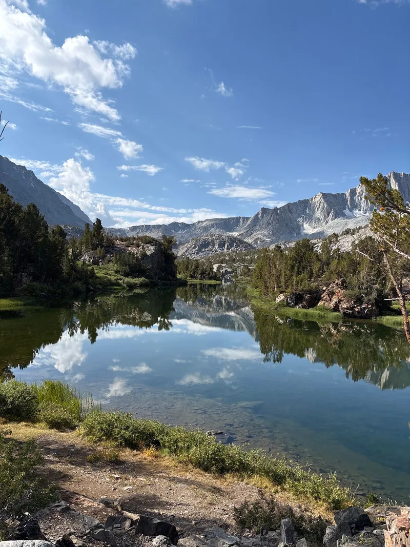 North shore of Long Lake. Most of the lake is around the bend.