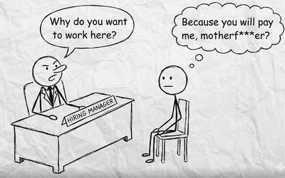 Hiring manager asking candidate why he wants to work here.